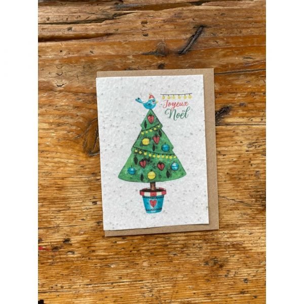 JOYEUX NOEL SAPIN CARTE A PLANTER