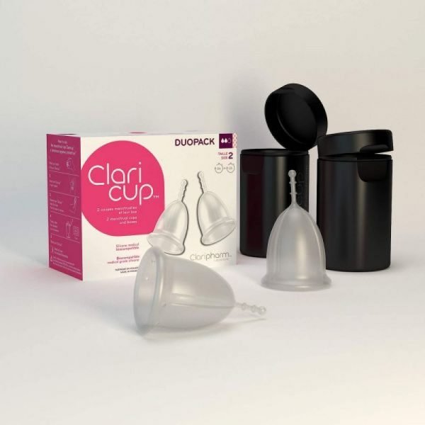 DUOPACK COUPES MENSTRUELLES CLARICUP TRANSPARENTES