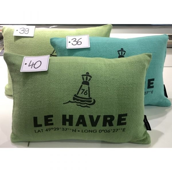 COUSSIN PETIT RECTANGLE 20X30 - COORDONNÉES LE HAVRE 2022