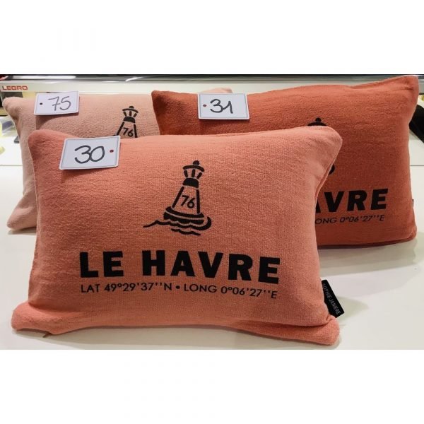 COUSSIN PETIT RECTANGLE 20X30 - COORDONNÉES LE HAVRE 2022