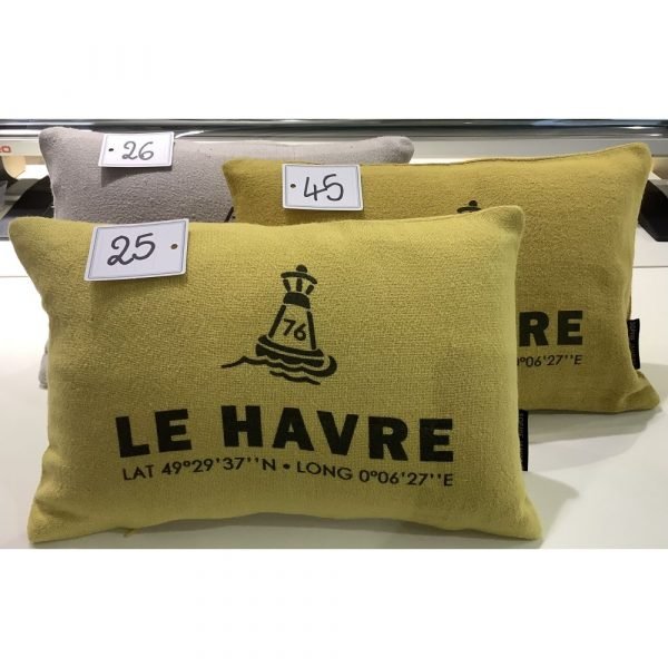 COUSSIN PETIT RECTANGLE 20X30 - COORDONNÉES LE HAVRE 2022