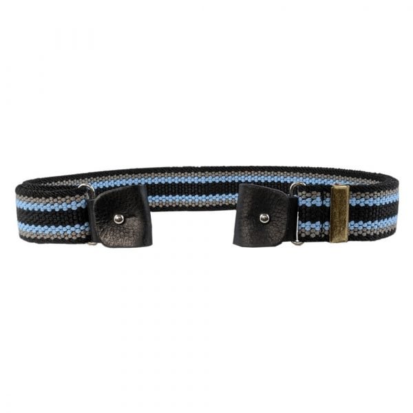 CEINTURE RAYÉE NOIR SANS BOUCLE ADULTE