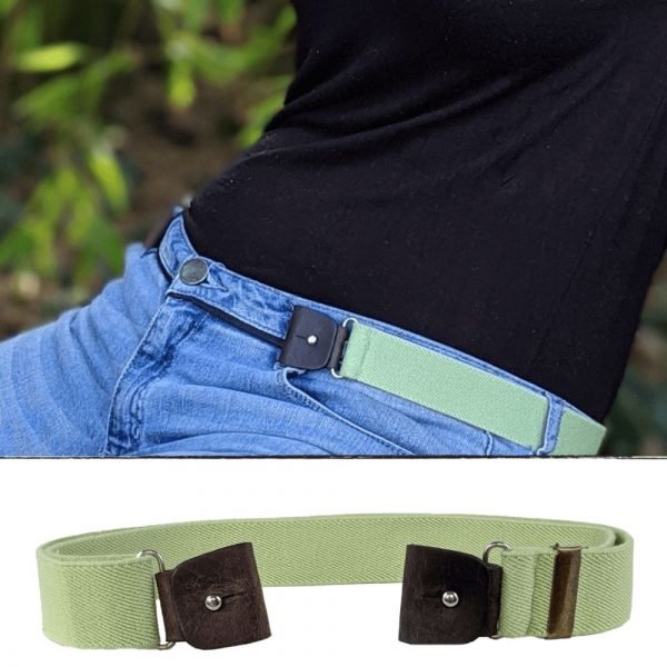 CEINTURE VERT ANIS SANS BOUCLE ADULTE