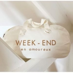 SAC POLOCHON CREME WEEK-END EN AMOUREUX