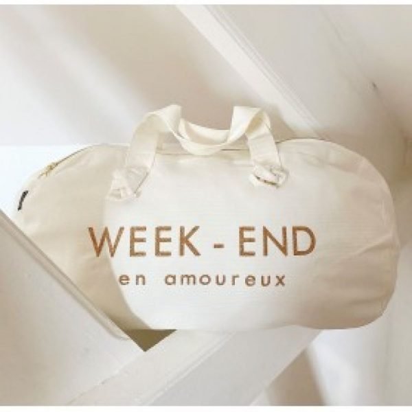 SAC POLOCHON CREME WEEK-END EN AMOUREUX