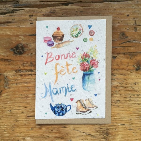 BONNE FÊTE MAMIE OBJETS CARTE À PLANTER