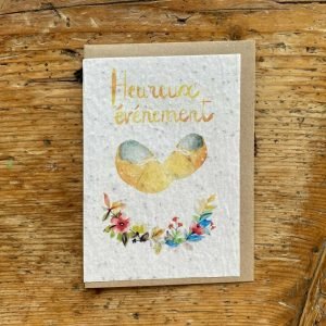 HEUREUX ÉVÉNEMENT CHAUSSON JAUNE  CARTE À PLANTER