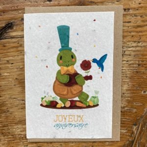 JOYEUX ANNIVERSAIRE TORTUE CARTE À PLANTER