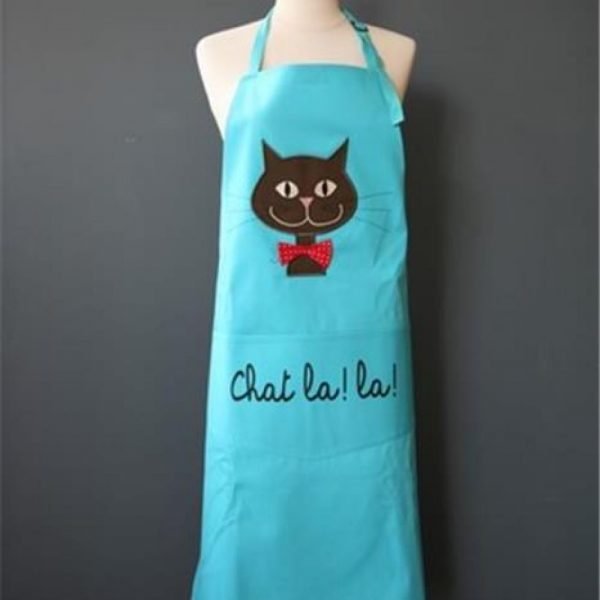 TABLIER - CHAT LA LA ! - CYAN