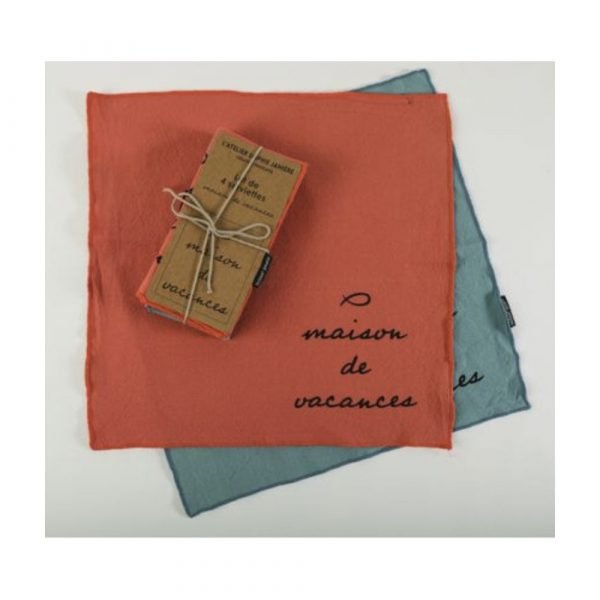 LOT DE 4 SERVIETTES - MAISON DE VACANCES