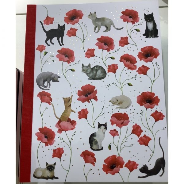 CAHIER 17X22CM CHATS ET COQUELICOTS
