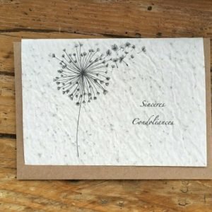SINCERES CONDOLEANCES CARTE A PLANTER
