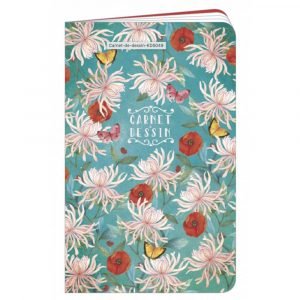 CARNET DE DESSIN 11X18 COQUELICOTS ET PIVOINES