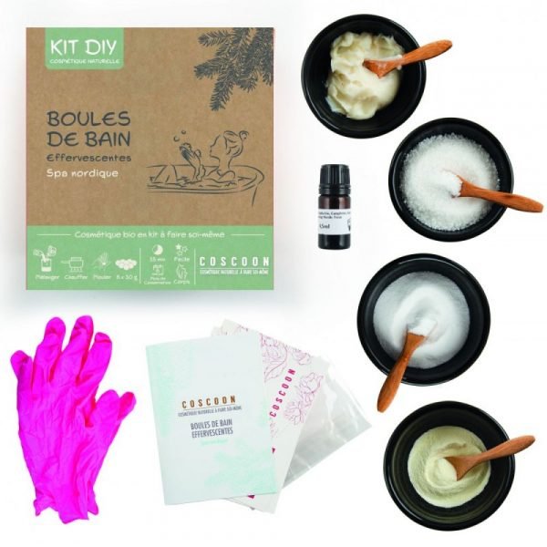 COFFRET DE FABRICATION MAISON DE BOULES DE BAIN EFFERVESCENTES NATURELLES