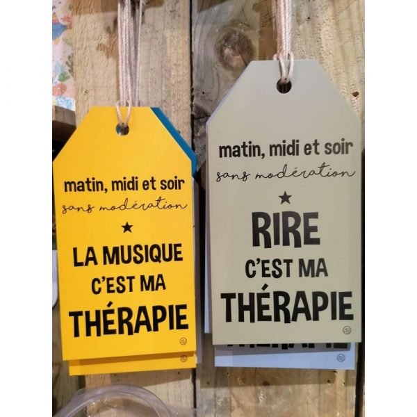 PLAQUE PM - BOIS - RIRE C'EST MA THERAPIE