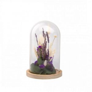 COMPOSITION FLEURS SECHEES - CLOCHE L - LAVANDE