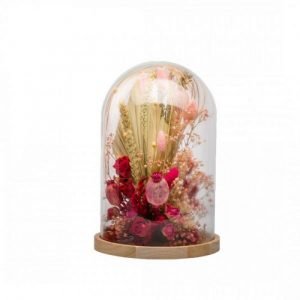 COMPOSITION FLEURS SECHEES - CLOCHE L - ROSE