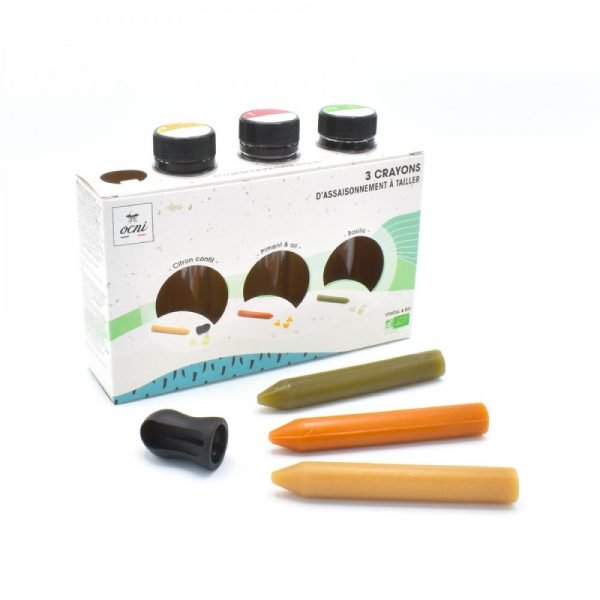 COFFRET ASSAISONNEMENT A TAILLER - 3 SAVEURS (CITRON CONFIT + PIMENT & AIL + BASILIC)