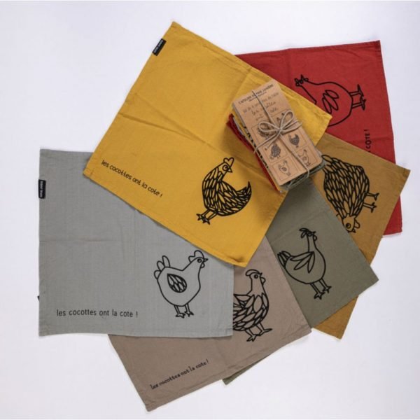 LOT DE 6 SERVIETTES - LES COCOTTES