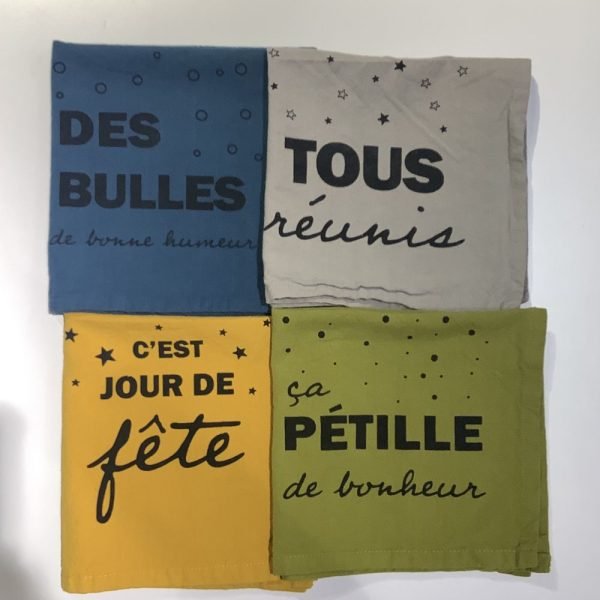 LOT DE 6 SERVIETTES - JOUR DE FETE