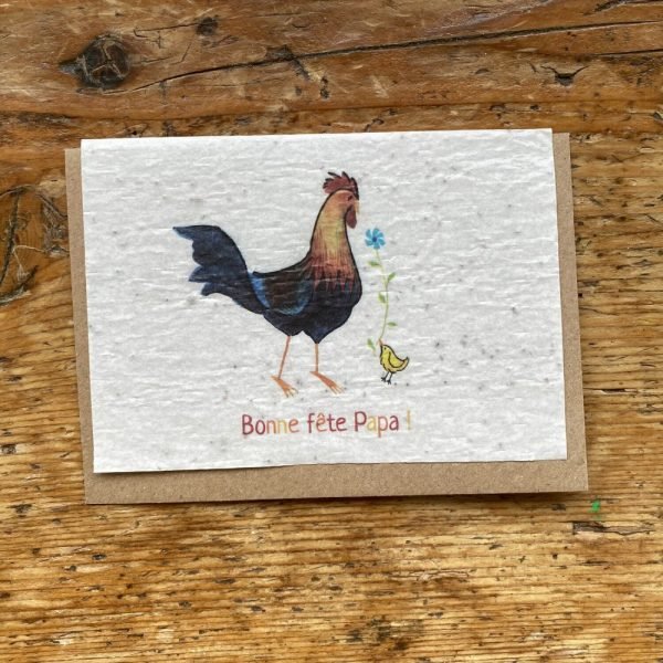 BONNE FÊTE PAPA COQ CARTE À PLANTER