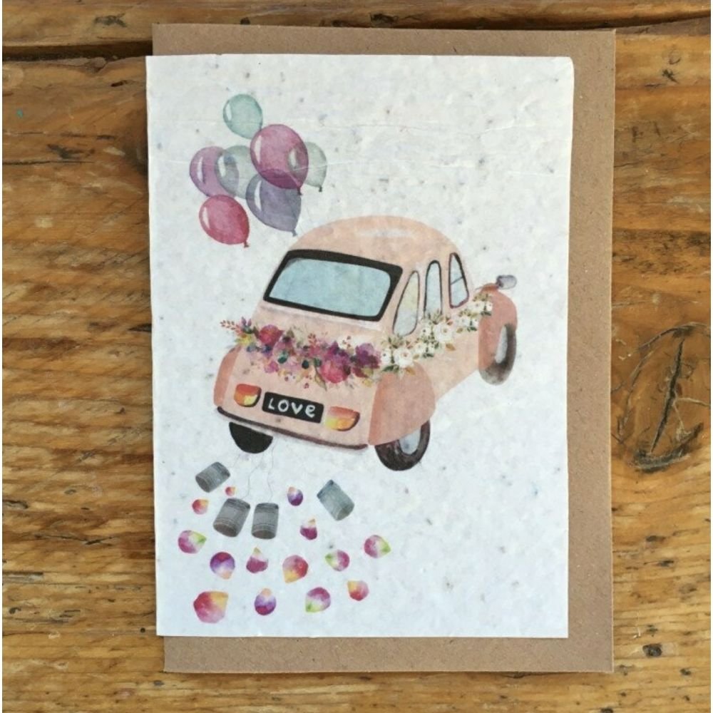 MARIAGE 2CV LOVE CARTE A PLANTER