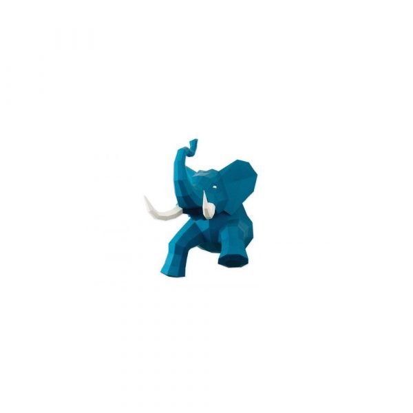 ELEPHANT EN PAPIER 3D BLEU