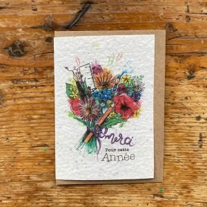 CARTE À PLANTER - MERCI POUR CETTE ANNÉE BOUQUET