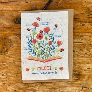 MERCI POUR CETTE ANNÉE CAHIER CARTE À PLANTER