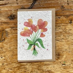 BOUQUET CŒURS CARTE À PLANTER