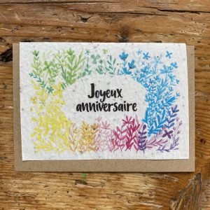 JOYEUX ANNIVERSAIRE ARC EN CIEL CARTE À PLANTER