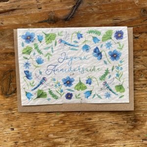 JOYEUX ANNIVERSAIRE MYOSOTIS CARTE A PLANTER