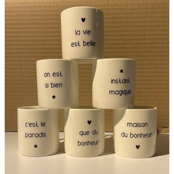 6 MINI-MUGS - LA VIE EST BELLE NOIR