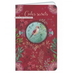 CARNET DE VOYAGE 11X18 code secret oiseau rose