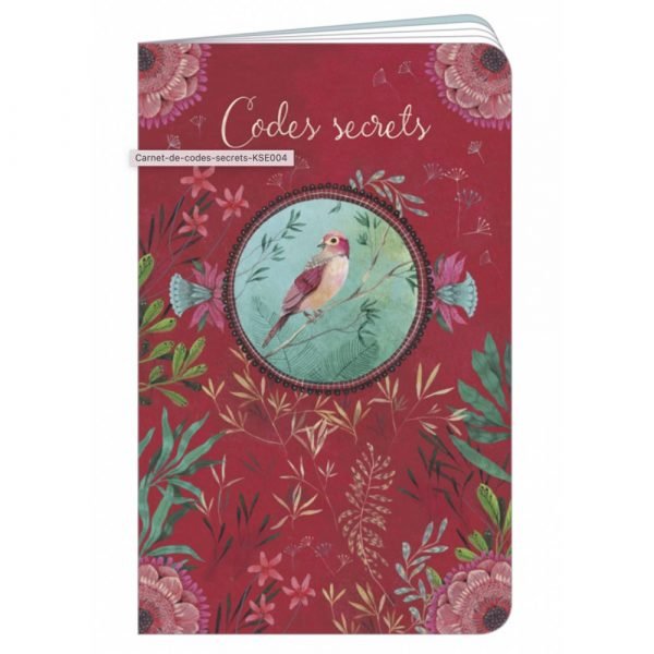 CARNET DE VOYAGE 11X18 code secret oiseau rose