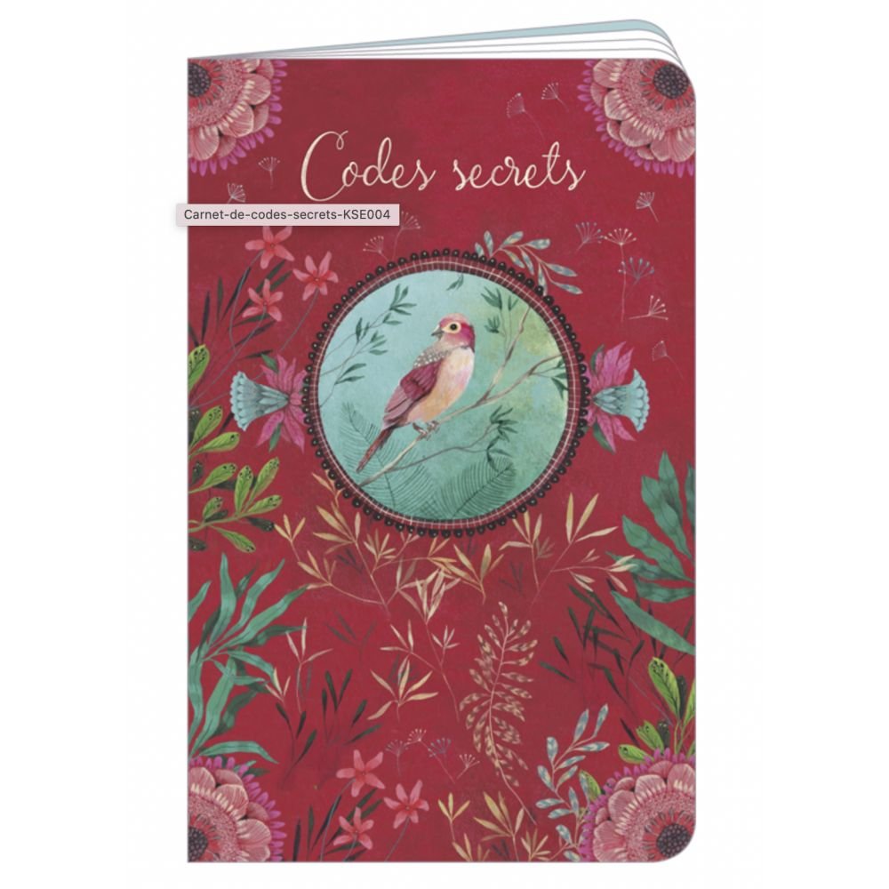 CARNET DE VOYAGE 11X18 code secret oiseau rose