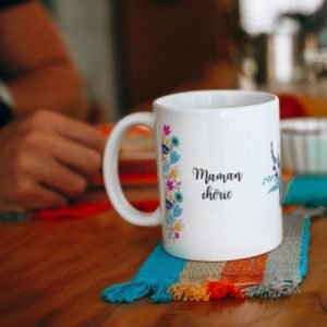 MUG MAMAN CHERIE FLEURS