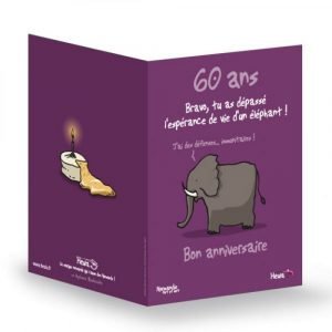 CARTE A SOUHAIT - BON ANNIV 60 ANS