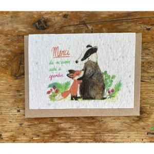 MERCI DE M'AVOIR AIDÉ A GRANDIR CARTE A PLANTER