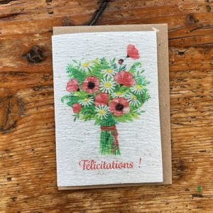 FELICITATIONS BOUQUET COQUELICOTS CARTE A PLANTER