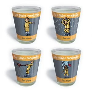 LOT DE 4 VERRES A LIQUEUR / SHOOTER (V3 - PLUIES)