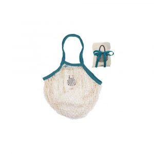 SAC PLIABLE COTON NATUREL - BLEU