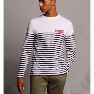 MARINIERE MANCHE LONGUE UNISEXE LE HAVRE - BLANC : MARINE