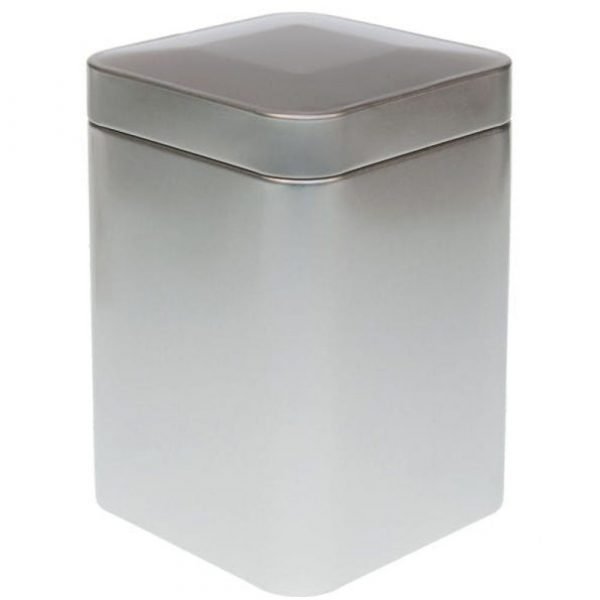 BOITE METAL CARRE ARGENT 200G